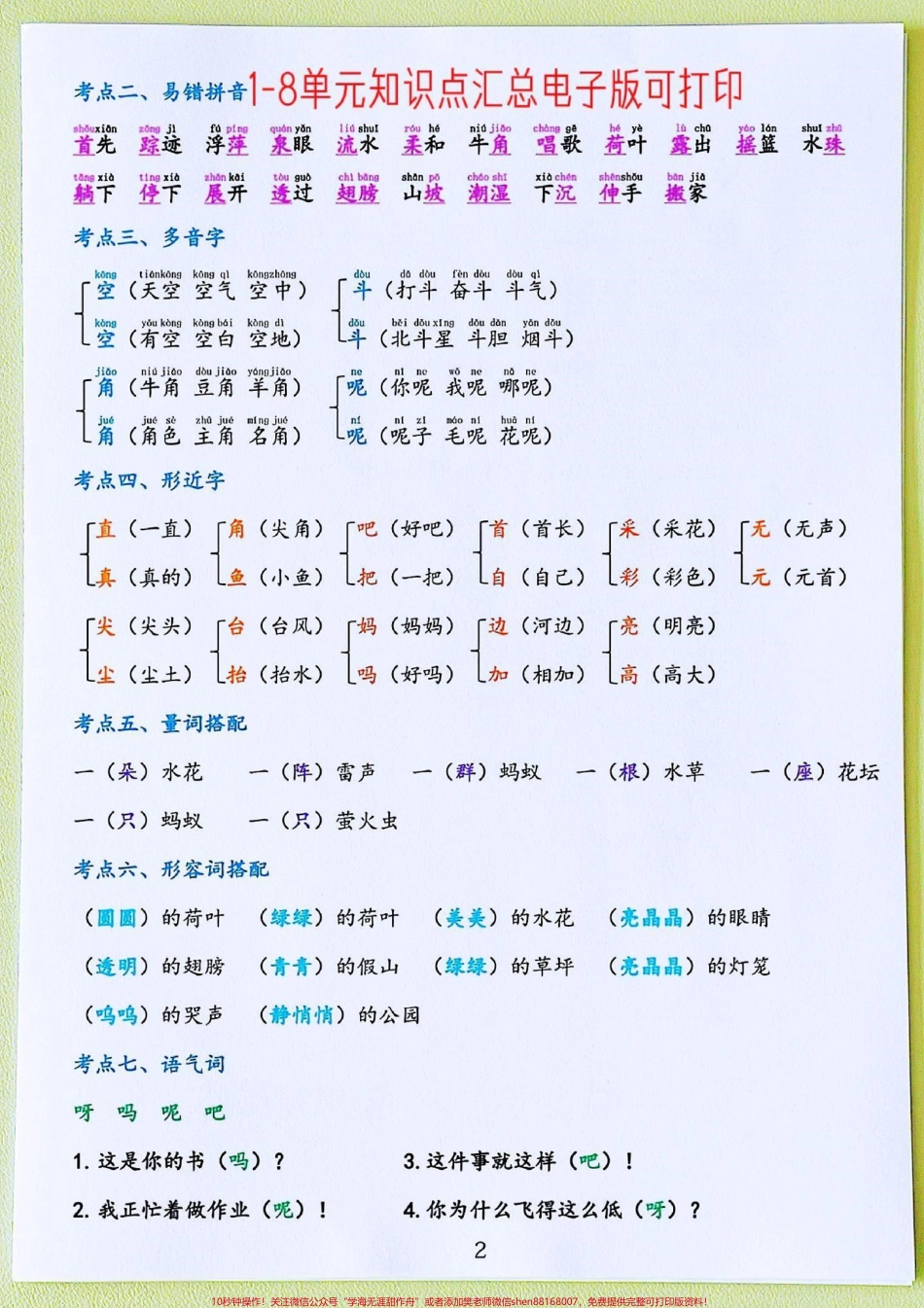 一年级语文下册知识考点汇总一年级语文下册高频考点归纳电子版可打印包含八个单元高频考点字音、音节、字形、词语积累、拼读要点家长收藏提前给孩子做准备#一年级重点知识归纳 #家长必读 #必考考点#高频考点归纳 #一年级语文下册知识点.pdf_第3页