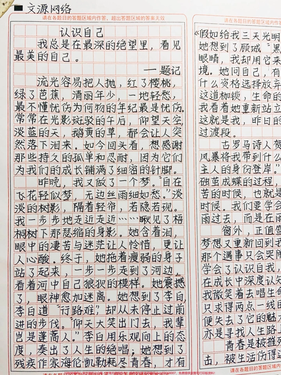 优秀作文范文《认识自己》我总是在最深的绝望里看见最美的自己#作文 #图文伙伴计划 #抖音图文来了.pdf_第2页