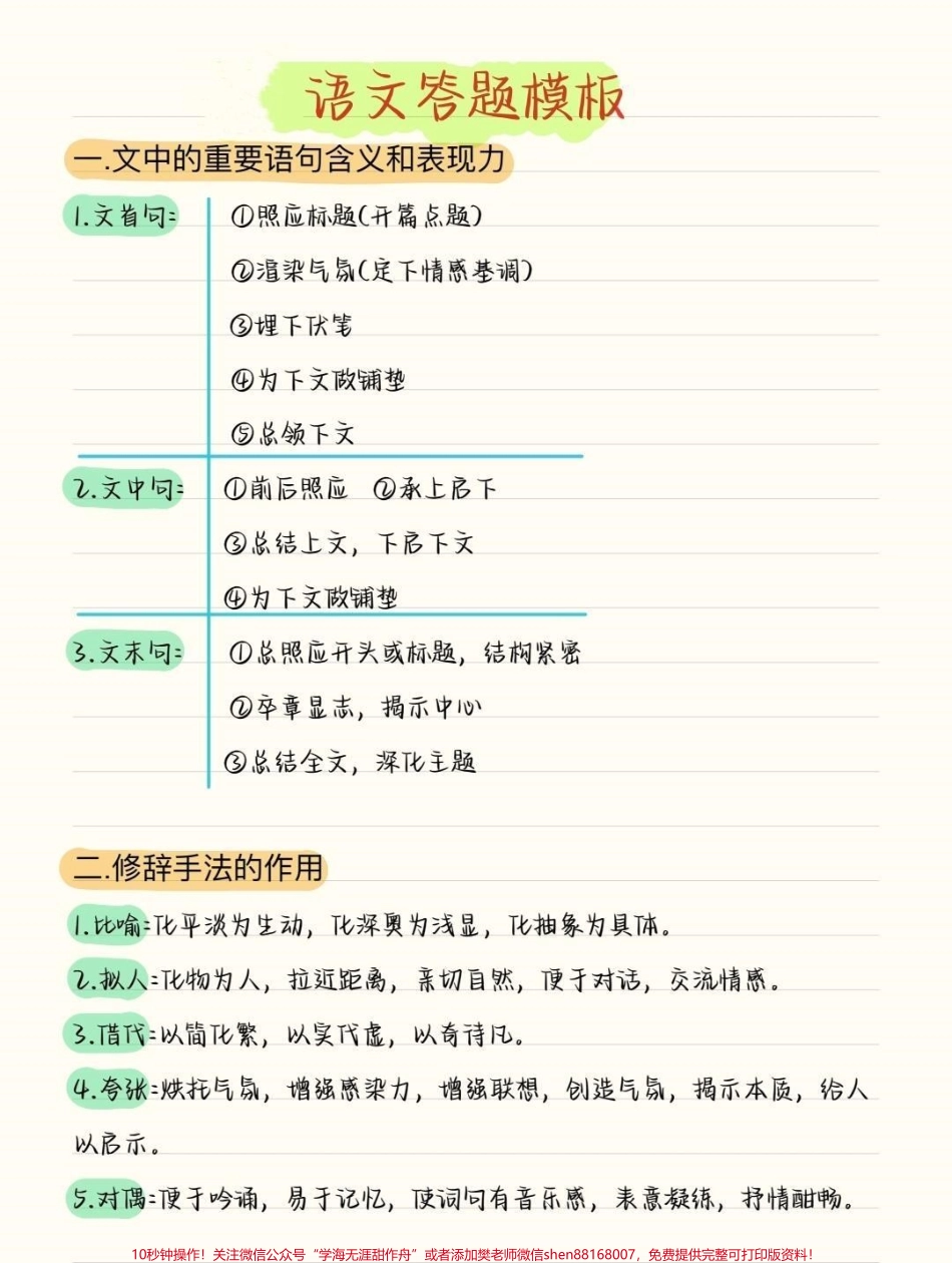 掌握这些技巧在语文考试的时候用得到解题写答案的时候更快速更准确悄悄努力的时候到了#语文 #阅读理解 #知识分享 #图文伙伴计划 #抖音图文来了.pdf_第1页