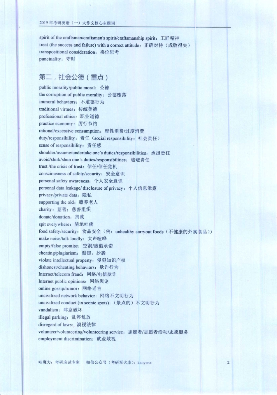 2019核心主题词【微信公众号：考研核心资料】免费分享.pdf_第2页