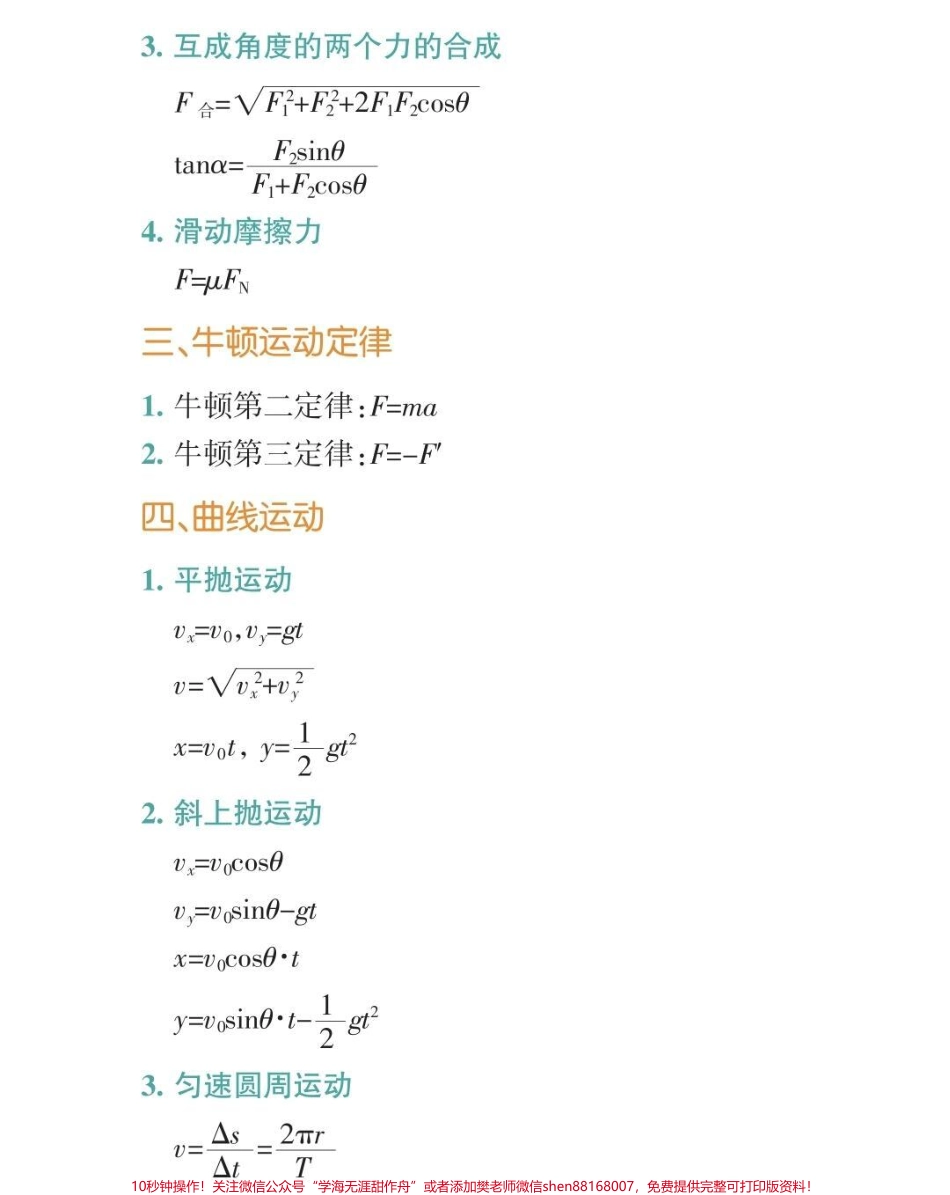 高中三年物理要考的公式都在这里了#高中物理 #物理 #知识点总结 #图文伙伴计划 #抖音图文来了.pdf_第2页