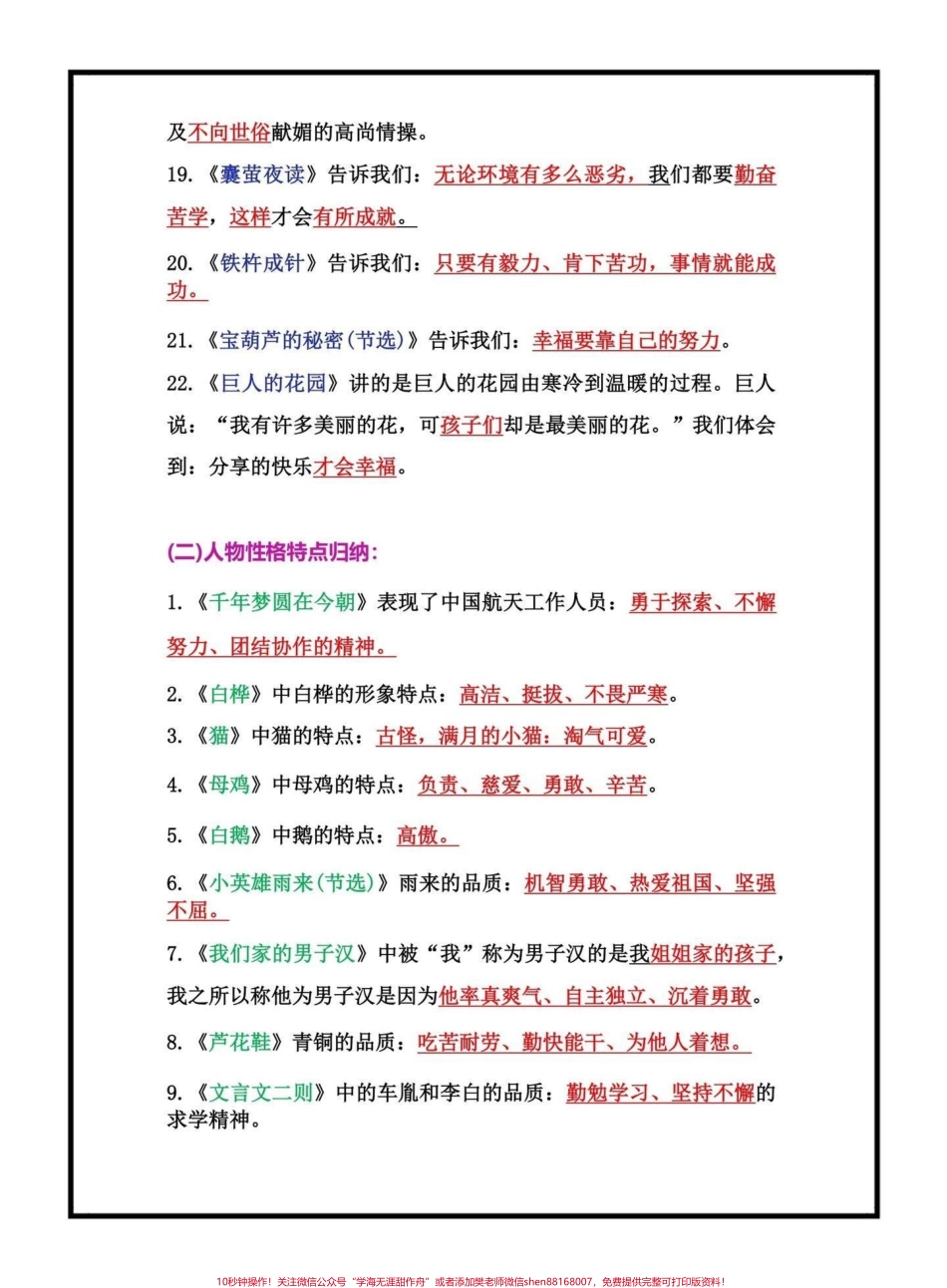 四年级下册重点知识点总结归纳四年级下册重点知识点总结归纳这些知识点都是考试常考必考需要孩子去背去记家长可以打印一份出来给小孩记一记#小学语文 #四年级语文 #知识点总结 #知识点分享 #抖音小助手.pdf_第3页