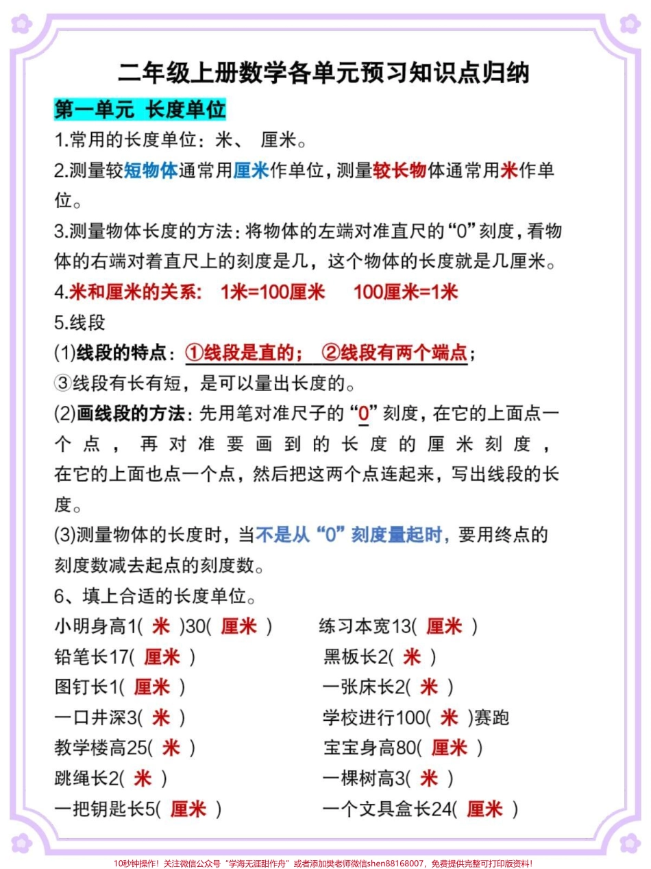 二年级上册数学每个单元知识点归纳总结#知识点总结 #二年级 #二年级数学 #数学 #二年级上册数学.pdf_第2页