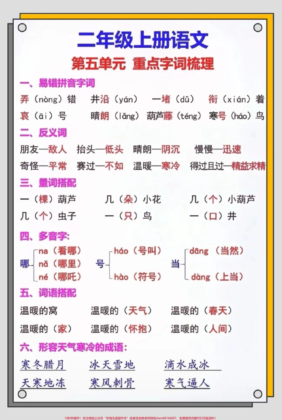 二年级上册语文第五单元知识点梳理#二年级上册语文 #二年级 #知识点总结 #必考考点 #二年级语文上册知识归纳.pdf_第2页