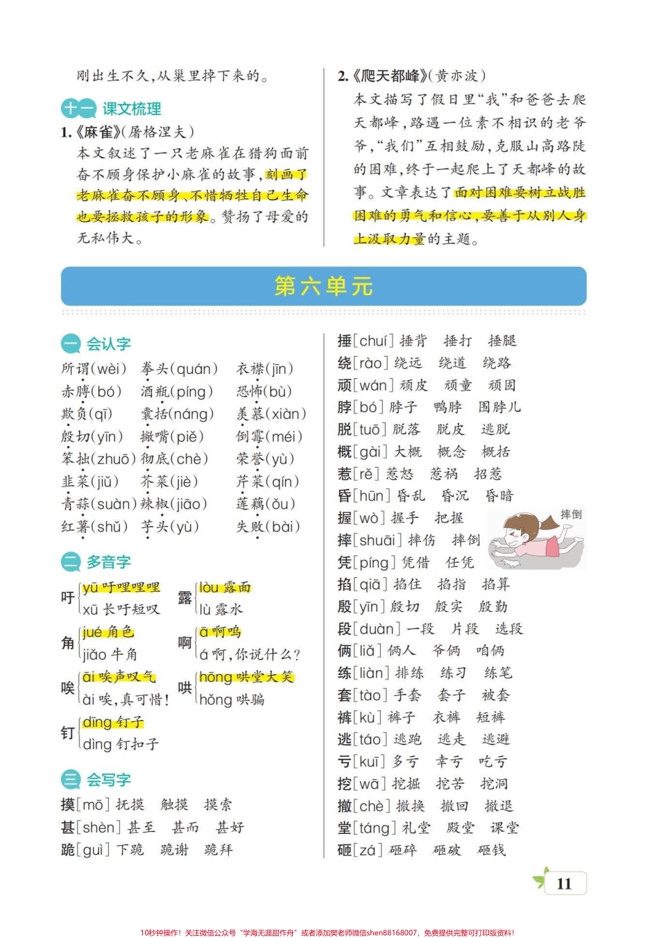 四年级语文上册每单元重点核心知识共16页四年级上册语文每单元重点知识点完整版共16页可打印#必考考点 #四年级语文上册 #语文考点 #知识点总结 #期末复习 - 副本.pdf_第1页