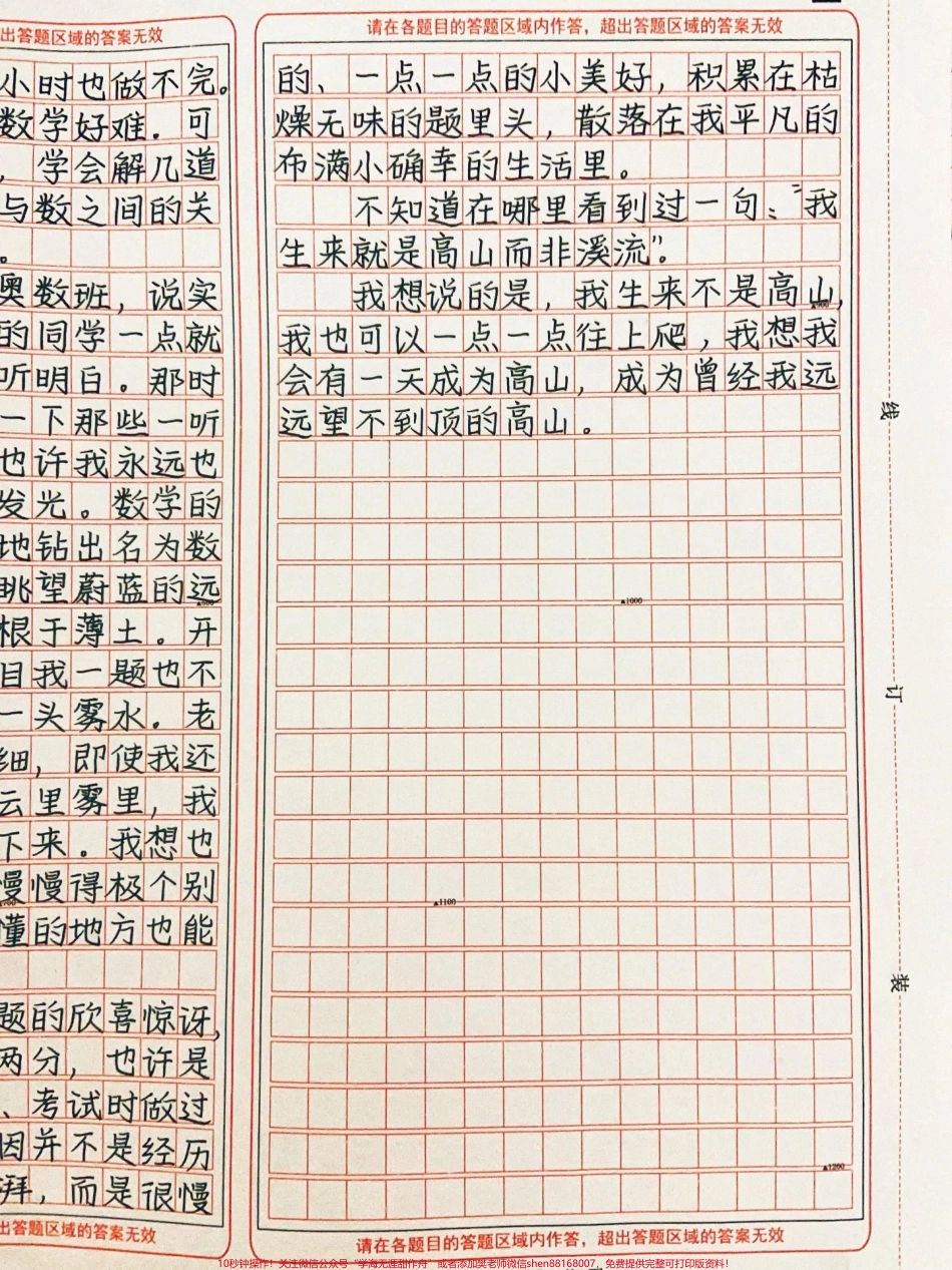 新年第一篇作文太棒啦！我想说的是我生来不是高山我也可以一点一点往上爬我想我会有一天成为高山成为曾经我远远望不到顶的高山#作文 #图文伙伴计划 #抖音图文来了.pdf_第3页
