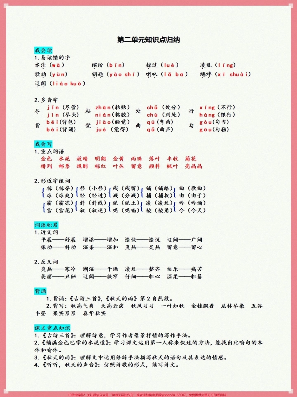 三年级上册语文1-8知识盘点#知识点总结 #三年级上册语文 #学习资料分享 #语文知识分享 #小学语文.pdf_第2页
