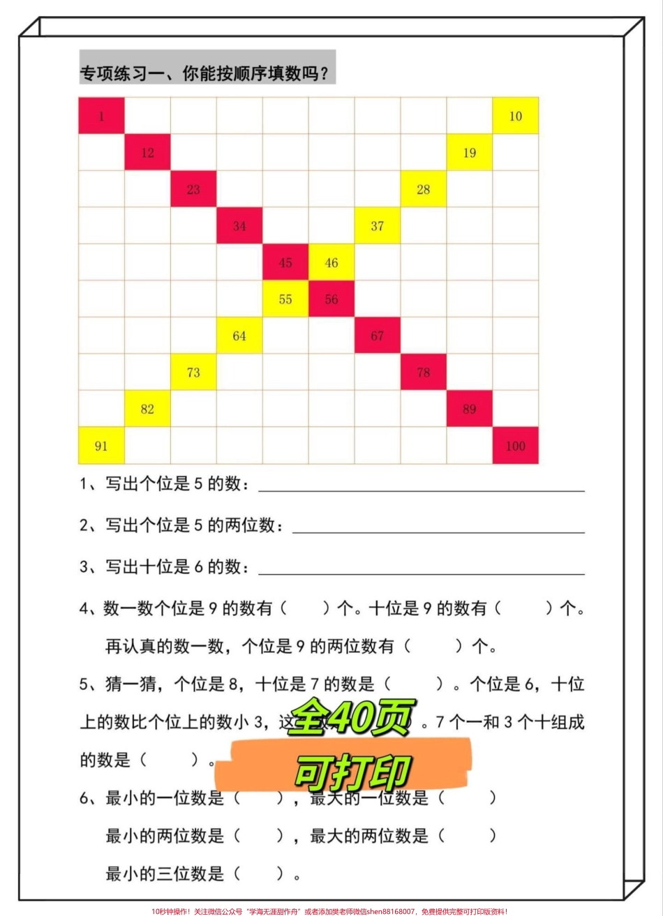 一年级下册数学专项知识汇总‼️下册数学专项汇总都是下册数学重难点务必为孩子收藏打印#一年级数学 #百数表 #认识图形 #一年级下册数学#一年级重点知识归纳 @DOU+小助手.pdf_第3页