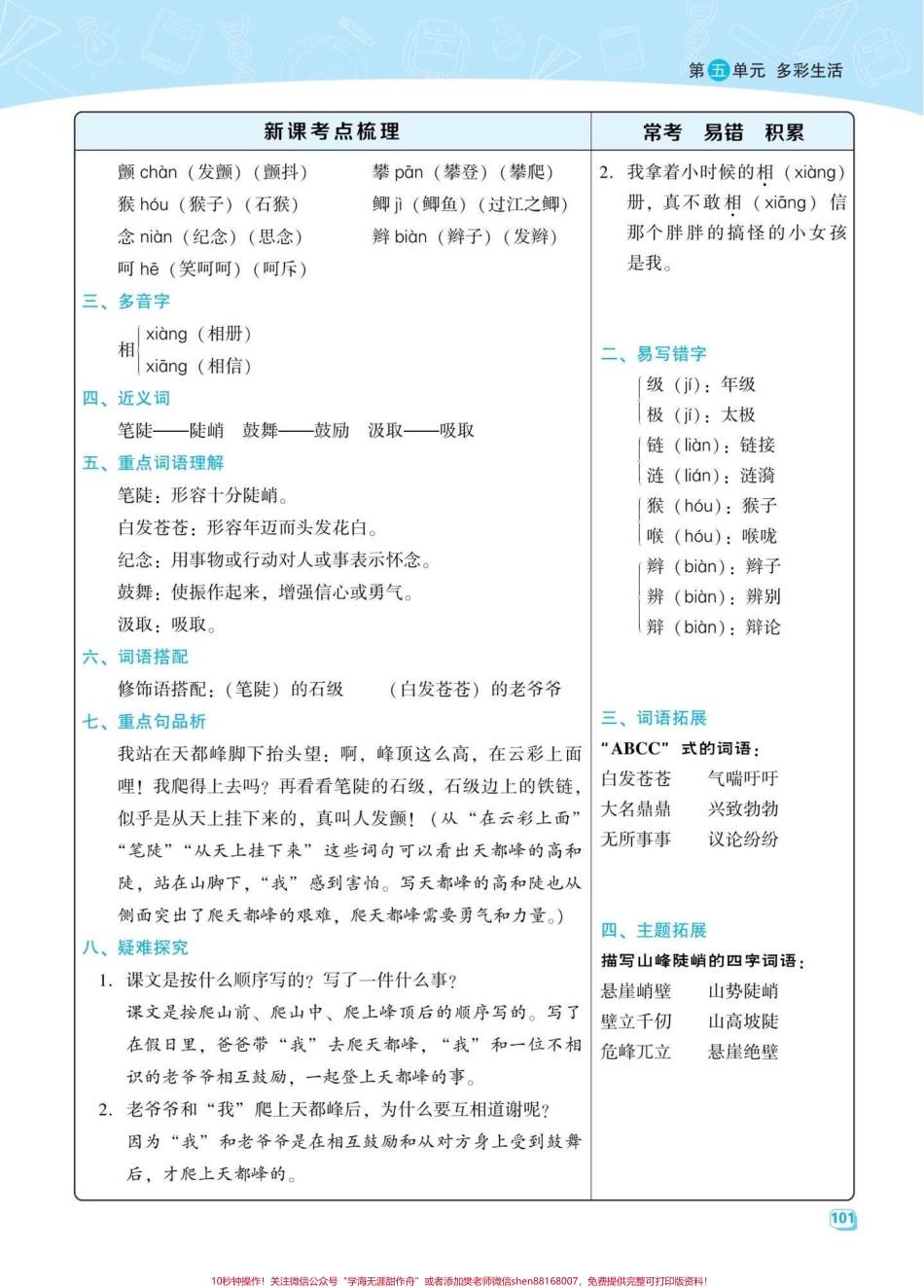 四年级语文上册第五第六单元课文知识梳理语文四年级上册第五第六单元课文梳理（共41页）家长给孩子打印出来学习吧！完整版41页有电子版可打印#小学四年级 #小学语文怎么学 #四年级语文上册 #知识点总结 #语文考点 - 副本.pdf_第3页