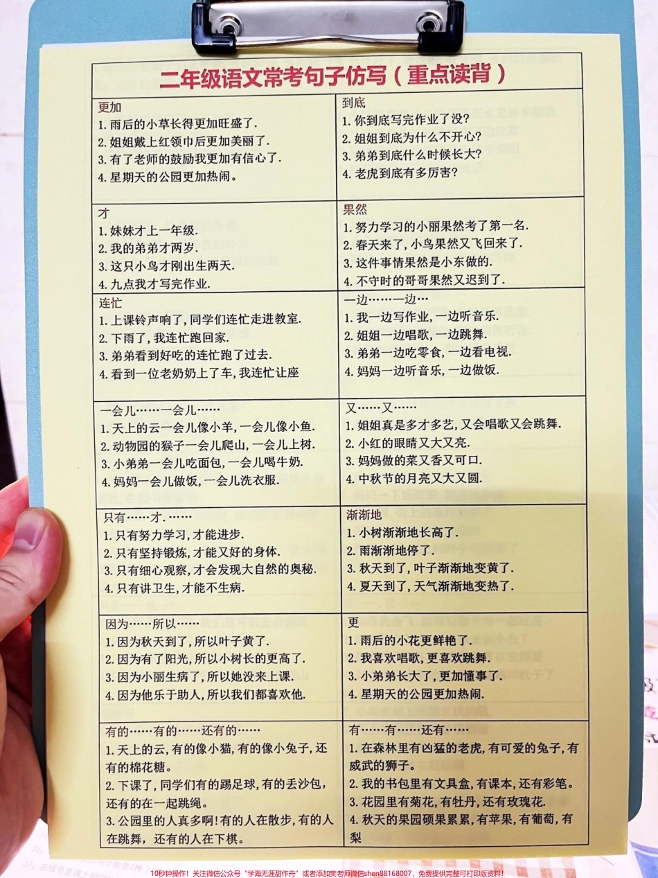 我们整理了二年级句子仿写汇总并将其打印出来以便于边学边积累这份学习资料可以帮助大家提高二年级语文水平欢迎分享#学习资料分享 #二年级仿写句子 #二年级语文.pdf_第2页