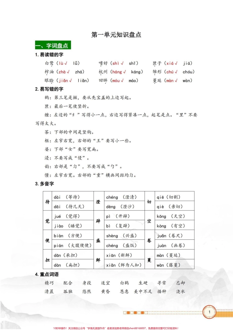 五年级上册语文第一单元知识点盘点五年级上册语文第一单元知识点盘点#五年级 #五年级上册语文 #知识点总结 #五年级语文知识点 #学习资料分享.pdf_第2页