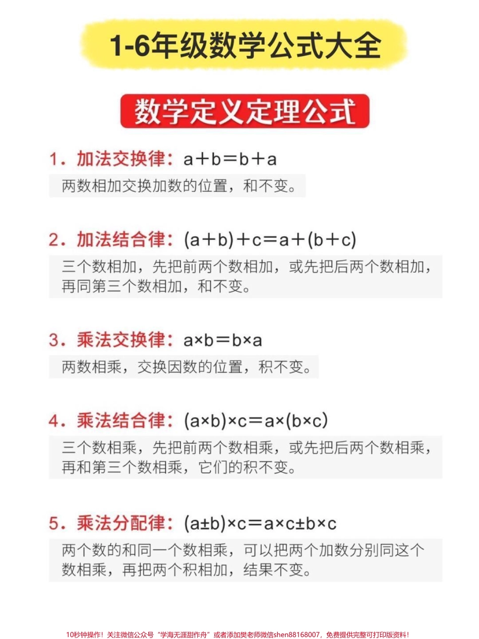 小学数学1-6年级公式大全很难才找到的替孩子存下吧！#小学数学 #数学公式 #小学数学公式大全#每天学习一点点 #每天跟我涨知识 #数学.pdf_第3页