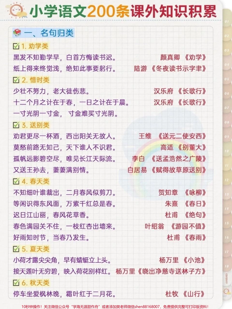 小学语文200条课外知识积累#关注我持续更新小学知识 #小学语文 #学习资料分享 #六年级 #小学语文知识点.pdf_第1页