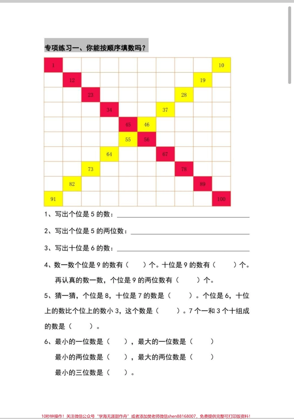 一年级下册数学必考知识点一年级重点百数表必考内容#一年级数学 #学习 #百数表 #重点 #一年级下册数学.pdf_第2页