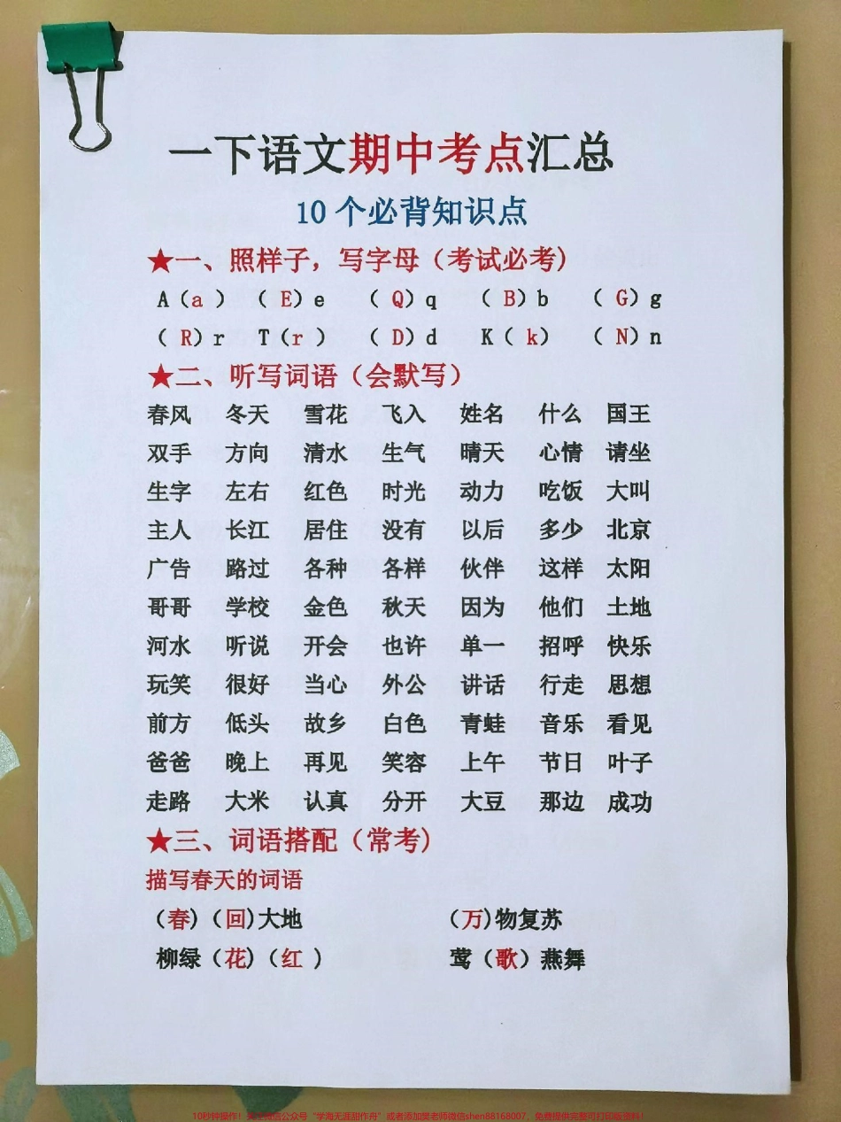 一下语文期中必考知识点归纳总结#知识点总结 #小学语文 #每天学习一点点 #教育 #家长收藏孩子受益.pdf_第1页