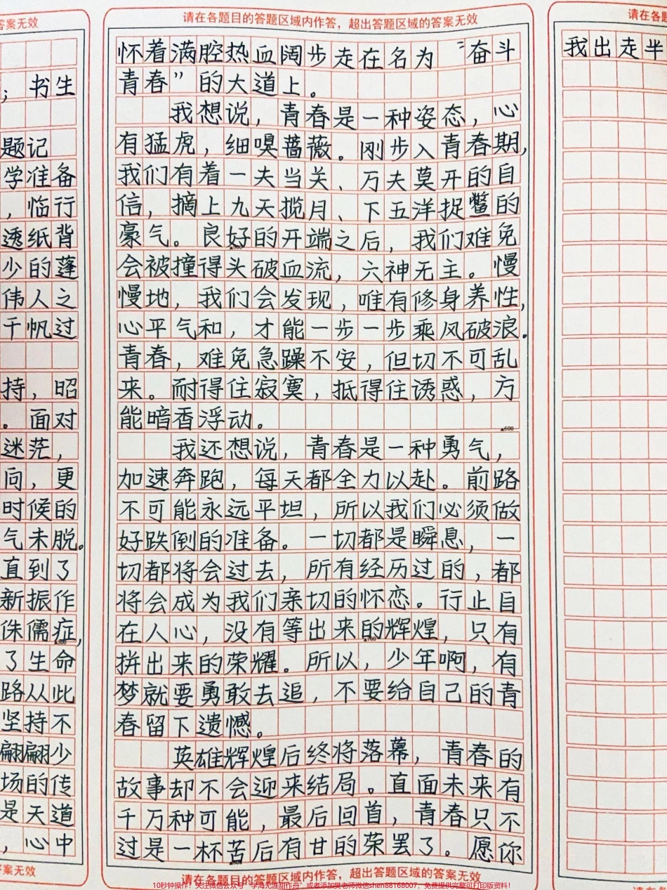 优秀作文《青春我想说》愿你走出半生归来仍是少年#作文 #图文伙伴计划 #抖音图文来了.pdf_第2页