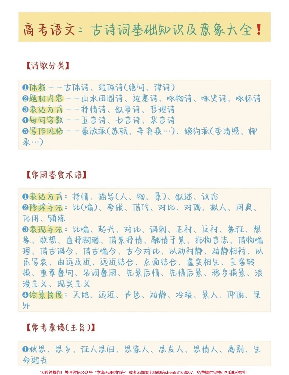 语文古诗词基础知识及意象大全这些都是要考的#语文 #古诗词 #知识点总结 #图文伙伴计划 #抖音图文来了.pdf_第1页