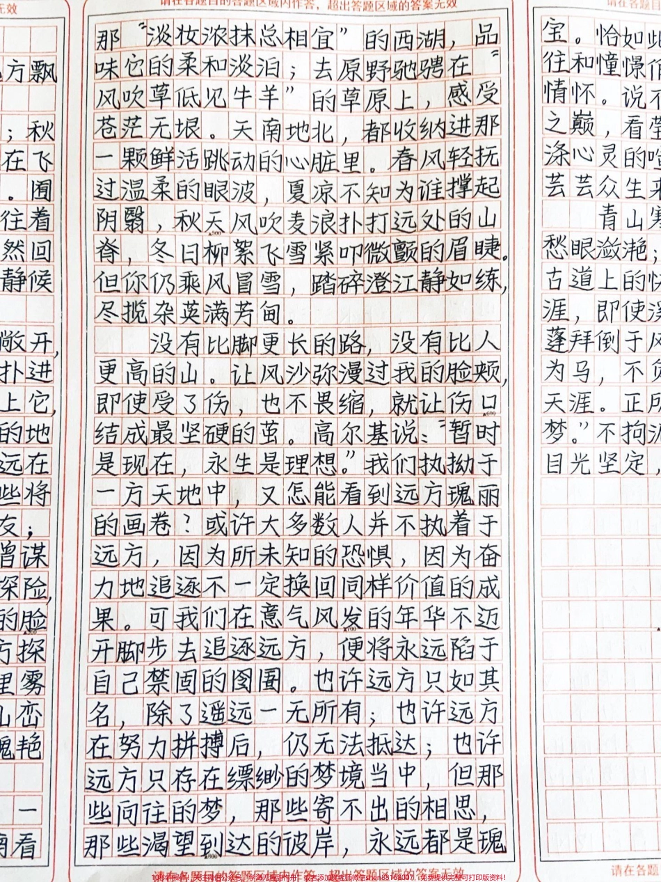 这篇作文好绝《远方尚有荣光》远方有海有山与林远方飘荡着你赤诚的梦想#作文 #图文伙伴计划 #图文扶持计划入口.pdf_第2页