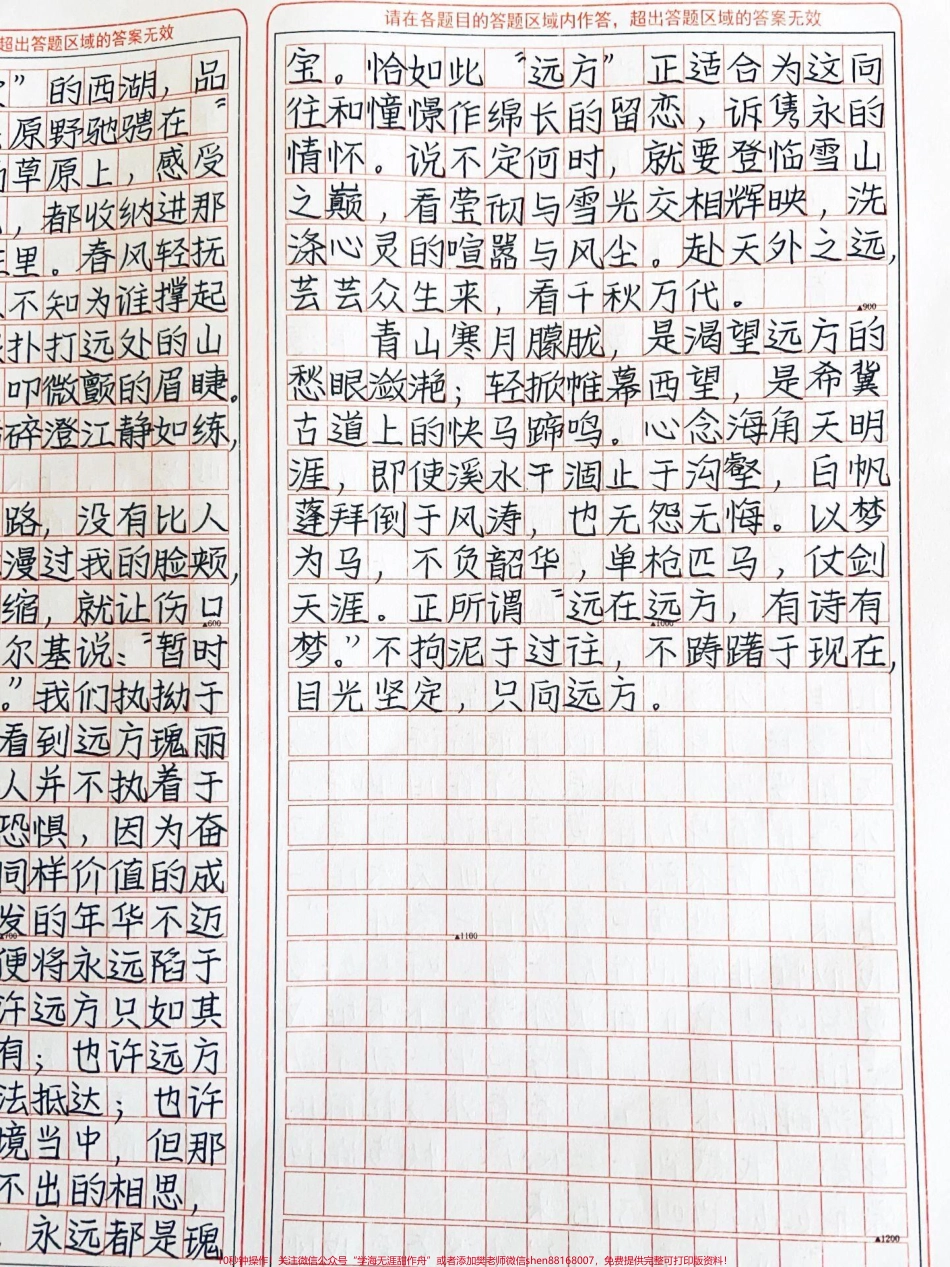 这篇作文好绝《远方尚有荣光》远方有海有山与林远方飘荡着你赤诚的梦想#作文 #图文伙伴计划 #图文扶持计划入口.pdf_第3页