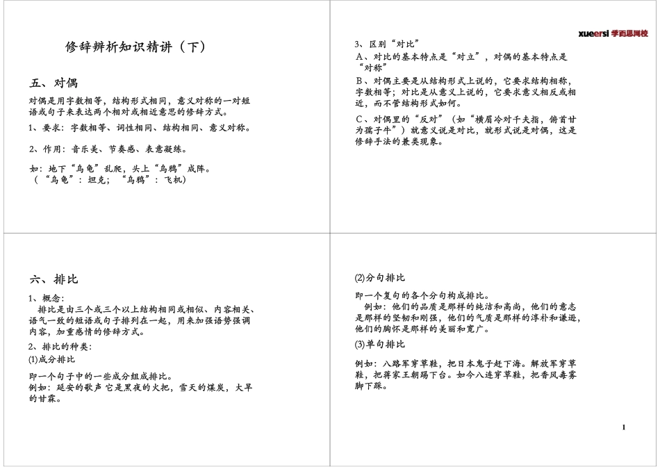 [第2讲]修辞辨析知识精讲(下)-讲义.pdf_第1页