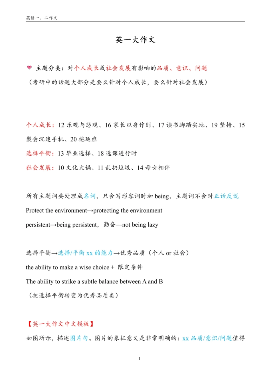 Monkey老师大小作文模板汇总笔记.pdf_第1页