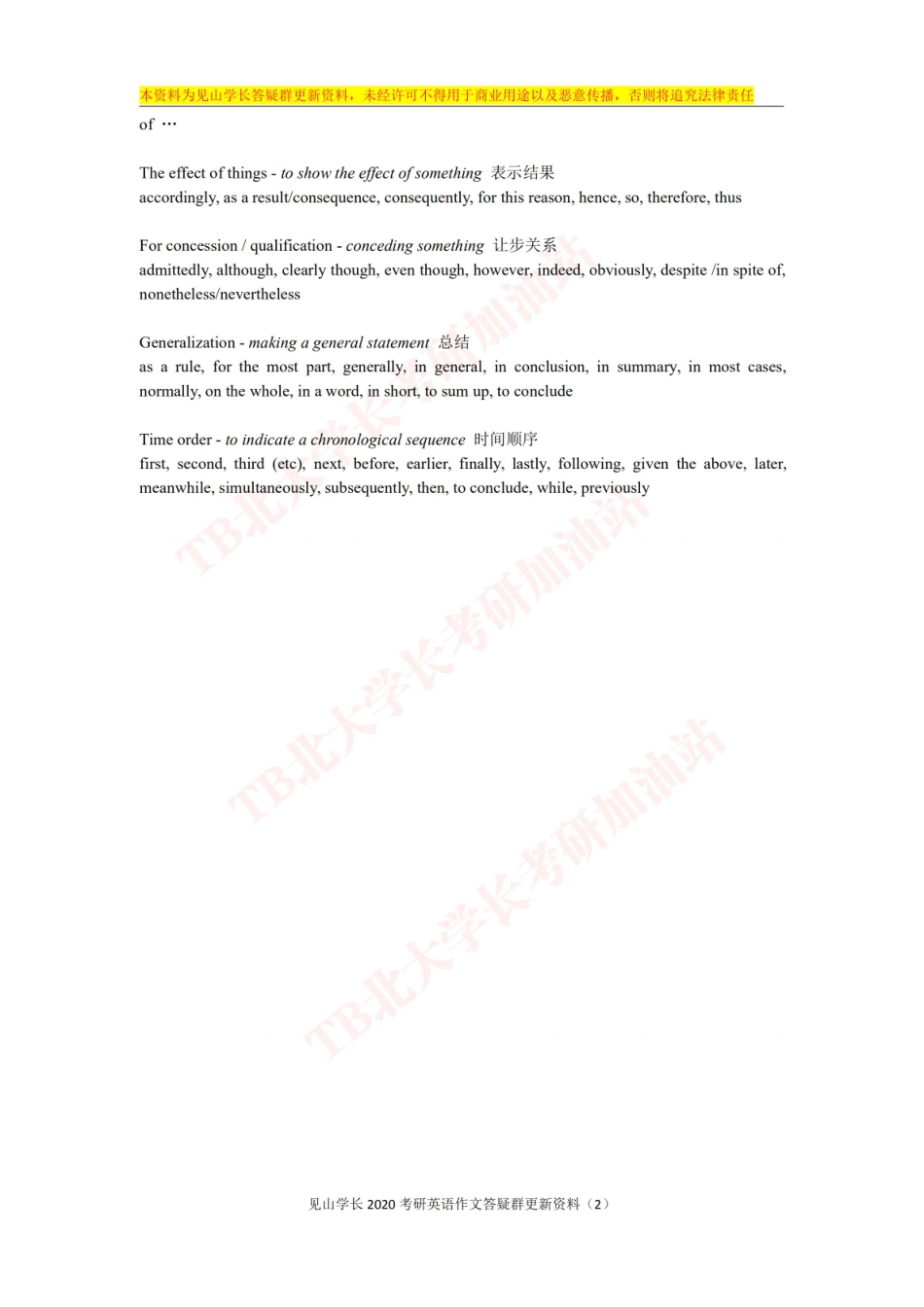 GX-02 连接词总结【微信公众号：一烫】免费分享.pdf_第2页