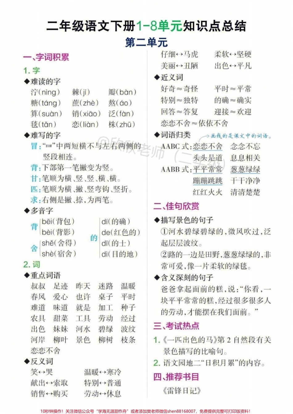 二年级语文下册 必考知识点总结#二年级 #寒假充电计划 #二年级语文 #寒假来了#家长收藏孩子受益.pdf_第2页