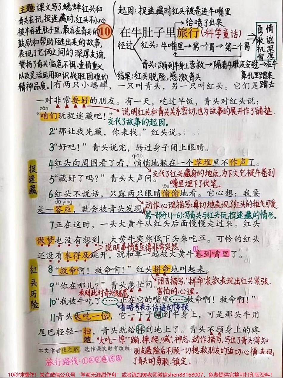 三年级上册语文10.在牛肚子里旅行笔记三年级上册语文第10课在牛肚子里旅行课堂笔记#三年级上册语文 #课文笔记 #随堂笔记 #知识点总结 #三年级语文重点归纳.pdf_第1页