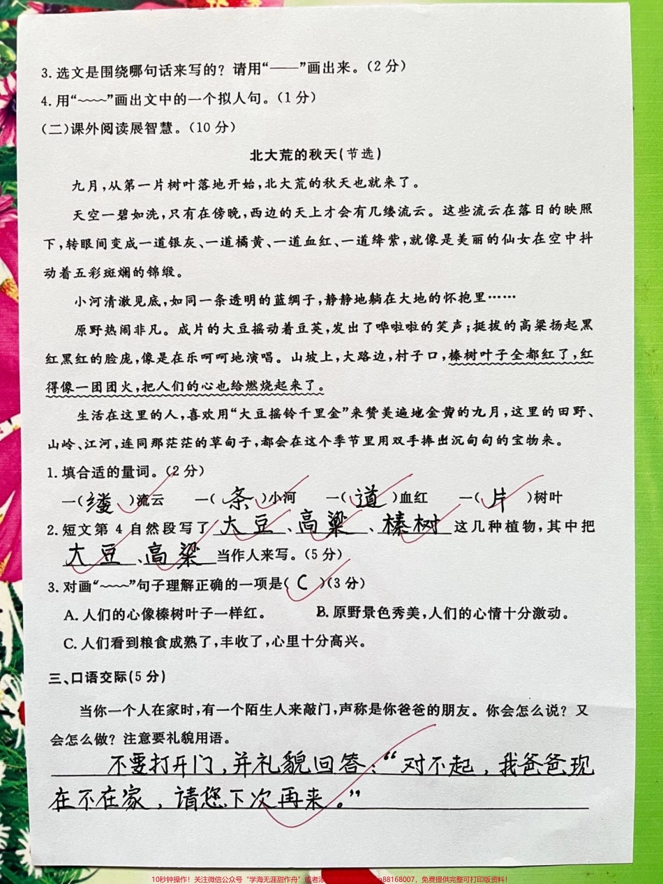 三年级语文上册第二单元测试卷题型丰富适宜检测与复习家长们可以打印出来供孩子们进行自我检测和巩固通过查漏补缺帮助孩子们更好地掌握语文知识#小学三年级试卷分享 #三年级语文考试 #第二单元测试.pdf_第3页