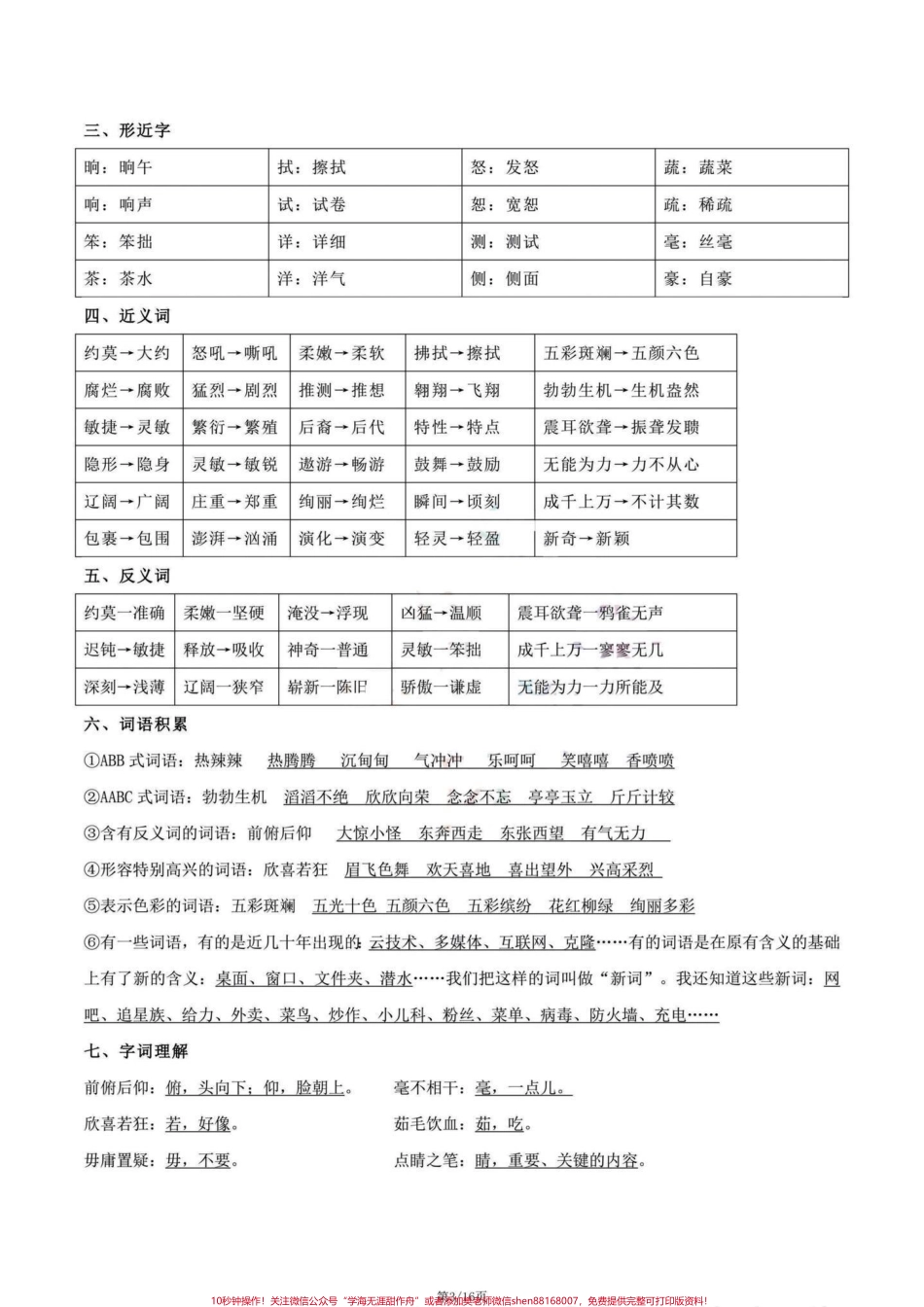 四年级下册语文期末复习1-8单元考点清单1-8单元复习清单#四年级下册语文 #四年级下册语文重点考点复习 #四年级下册语文期末复习 #四年级语文下册 #四年级下册语文期末复习攻略 - 副本.pdf_第3页