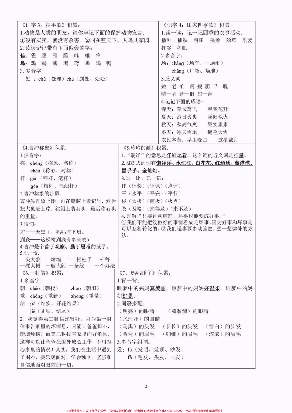 二年级语文上册知识点课课贴二年级语文上册知识点课课贴#二年级语文 #二年级上册语文 #课课贴#学习资料分享 #关注我持续更新小学知识.pdf_第3页