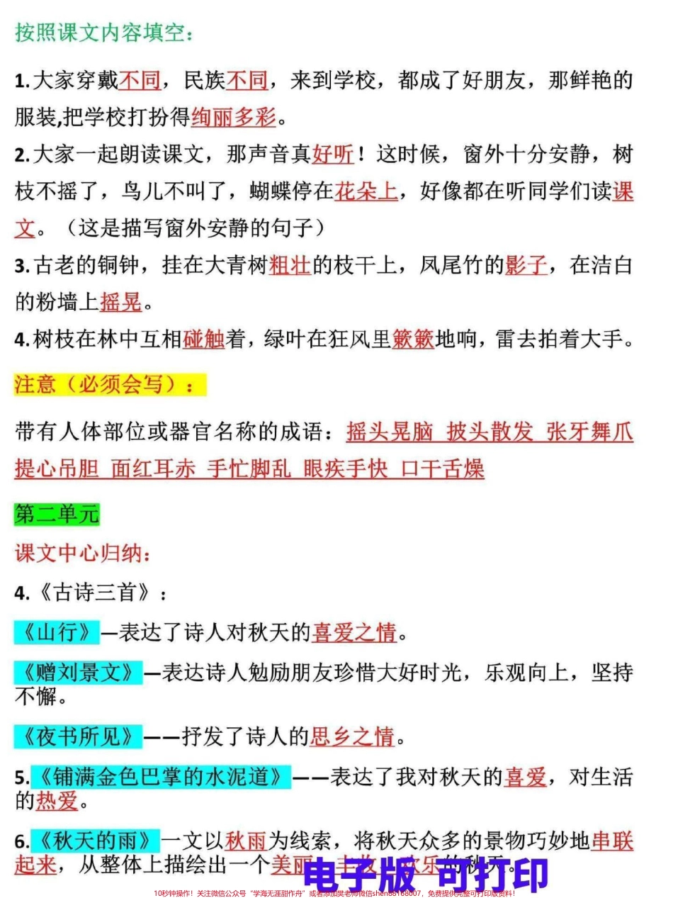 三年级上册语文期末复习重难点三年级上册语文各课文重点知识点归纳总结1-8单元都有总结家长可打印一份给孩子熟记#三年级 #家长收藏孩子受益 #三年级上册 #三年级语文重点归纳 #三年级语文.pdf_第2页