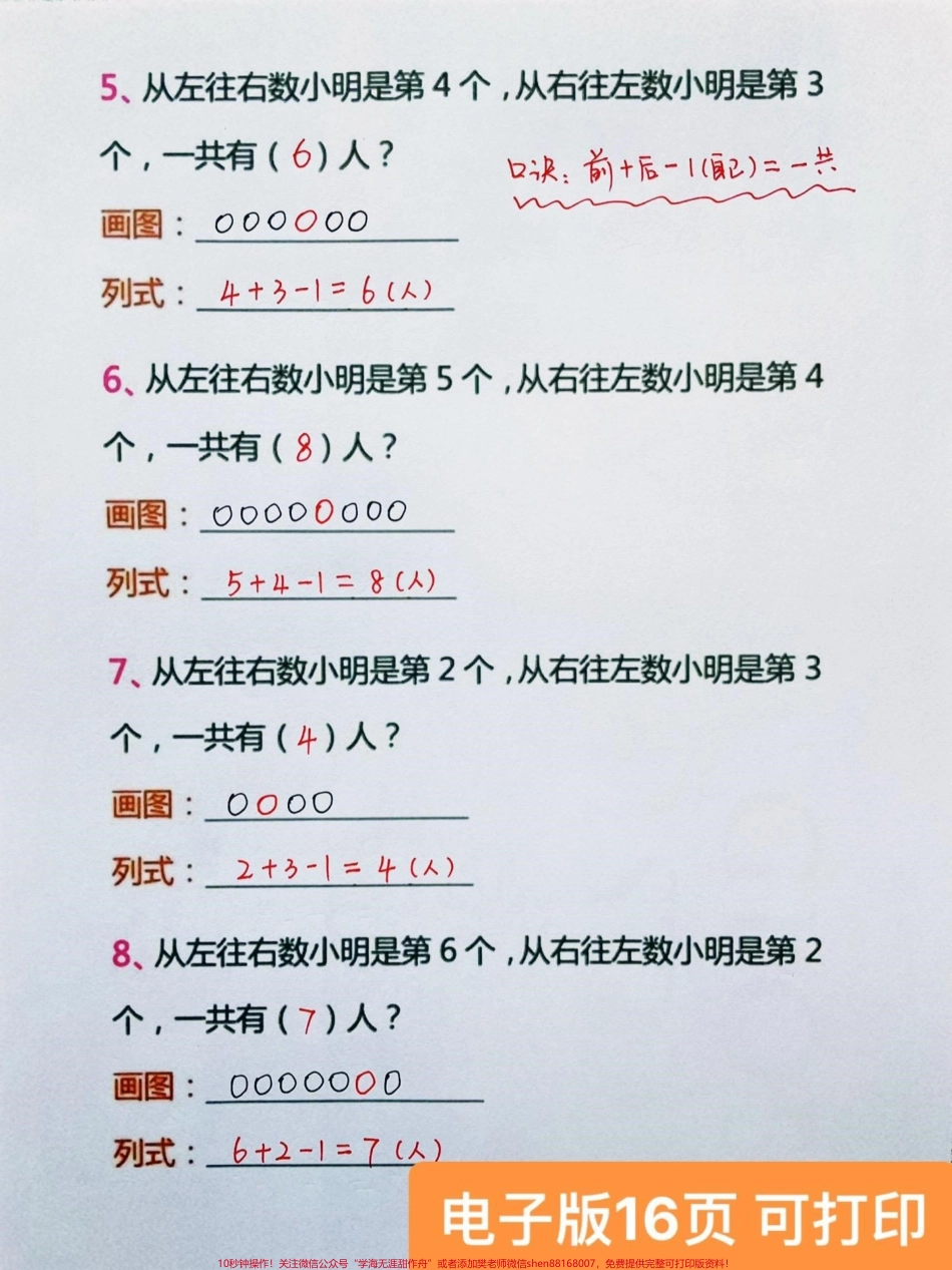 一年级上册数学排队问题专项练习一年级上册数学排队问题专项训练整理好了附有解题思路打印出来让孩子多练习#一年级数学#排队问题#一年级 #一年级重点知识归纳 @DOU+小助手.pdf_第2页