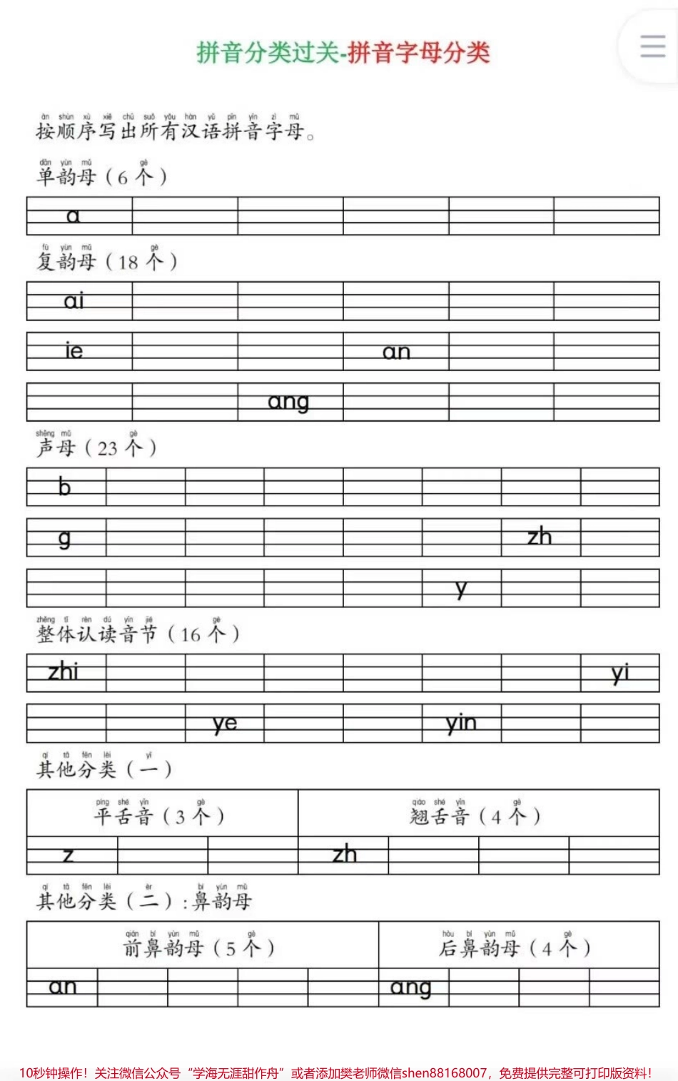 一年级上册语文期末必考汉语拼音大练习#家长收藏孩子受益 #知识点总结 #教育 #期末复习 #学习.pdf_第1页