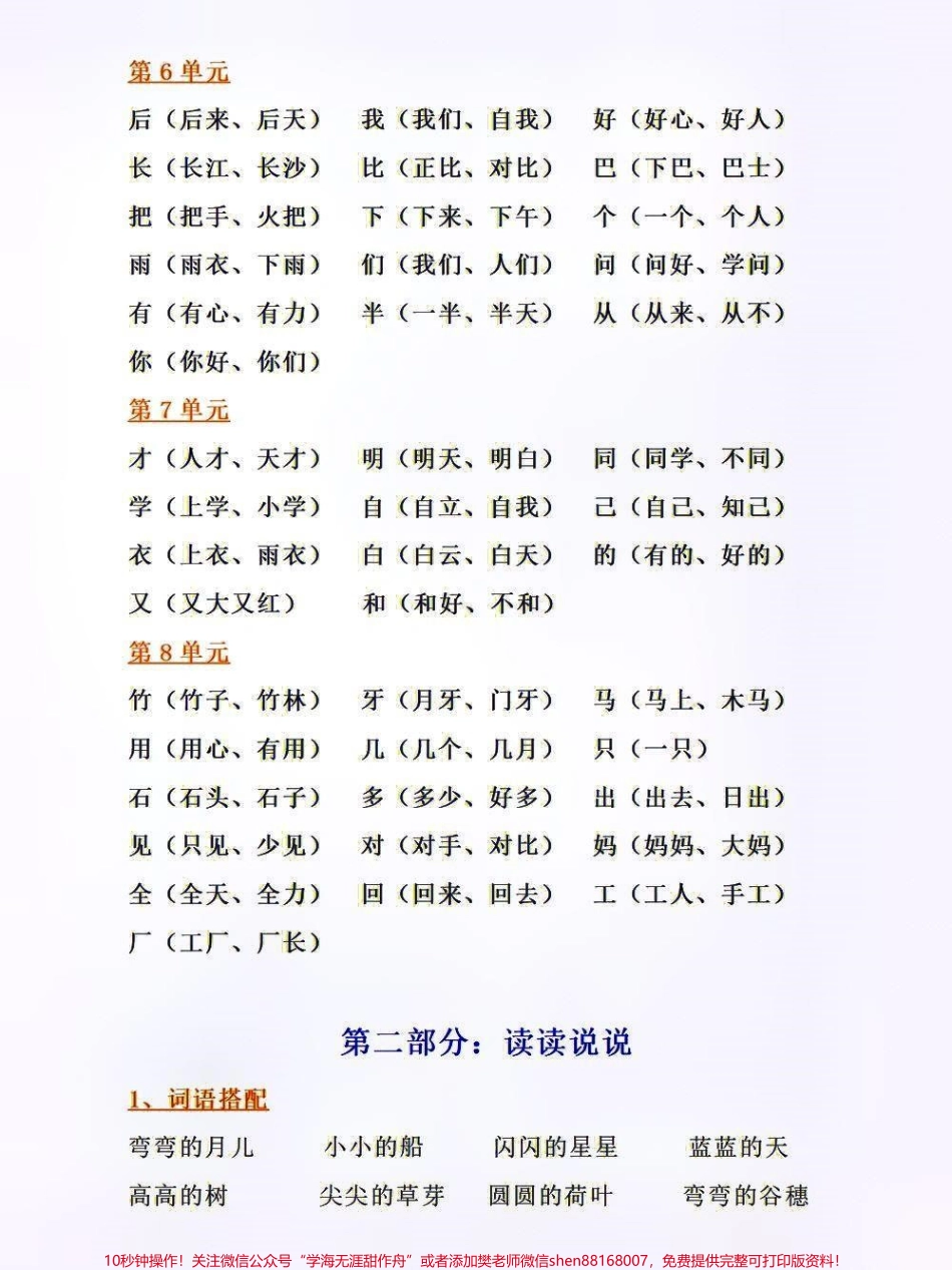 一年级上册语文重点知识集锦#教育 #这样的坚守很中国 #每天学习一点点 #家长收藏孩子受益 #小学语文资料分享.pdf_第2页