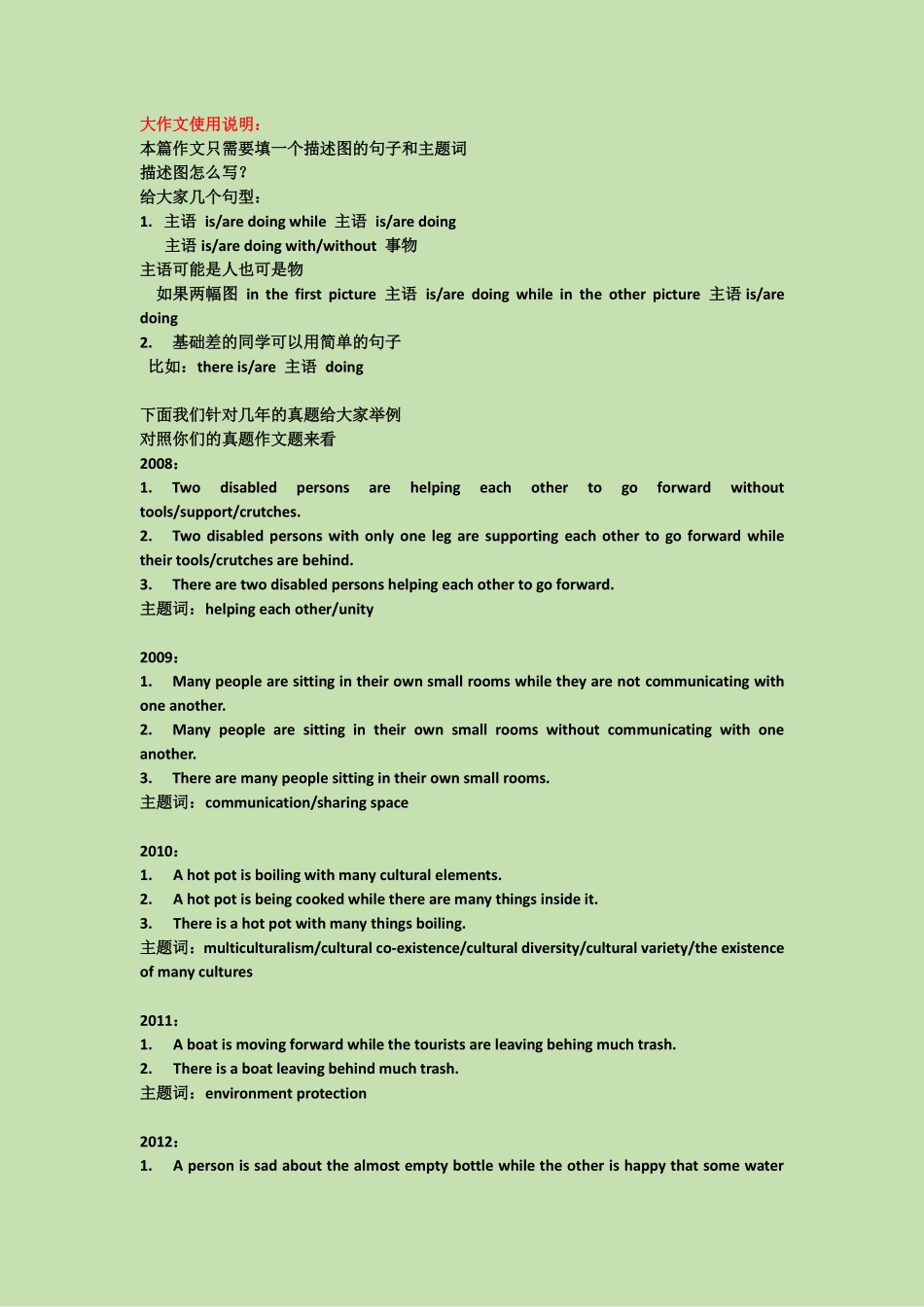 大小作文使用说明【微信公众号：考研核心资料】免费分享.pdf_第1页