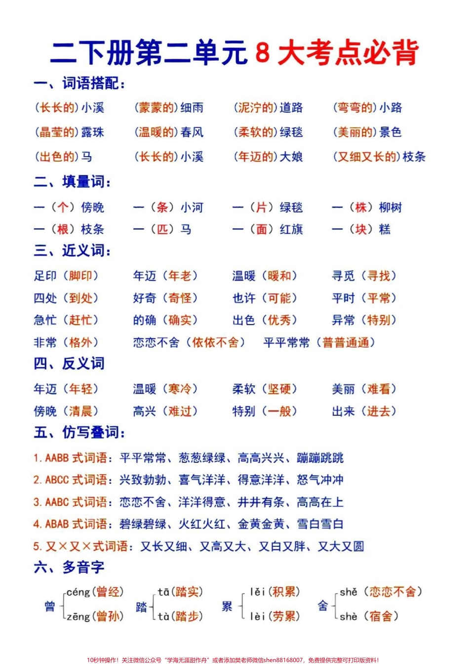 二年级下册语文1-4单元八大考点总结#家长收藏孩子受益 #每天学习一点点 #知识点总结 #教育 #小学语文.pdf_第3页