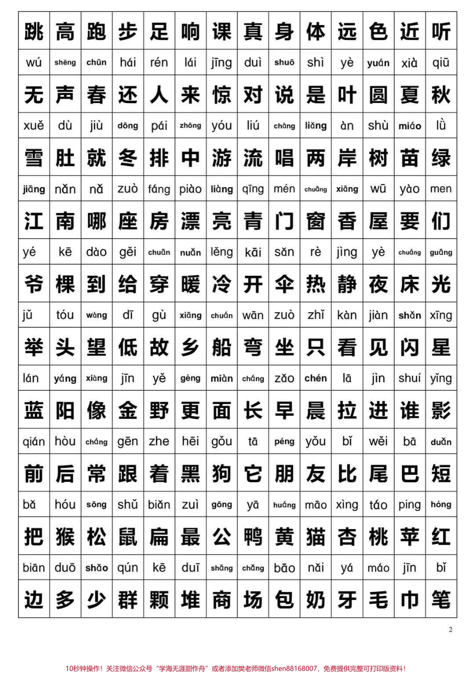 一年级上册语文生字表及偏旁部首九月份升一年级必备#一年级新生 #一年级 #学习资料 #家长收藏孩子受益.pdf_第2页