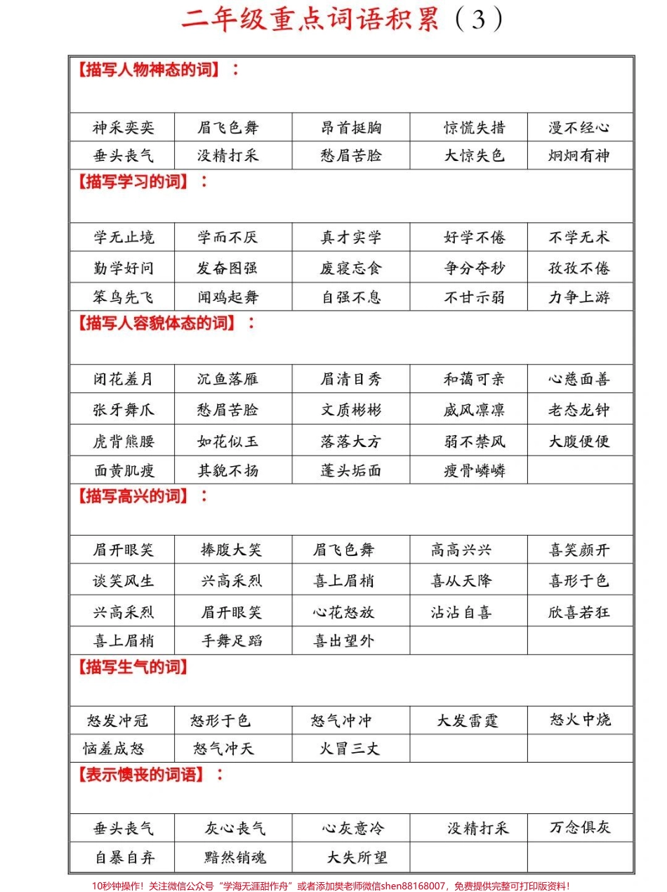二年级重点词语积#知识点总结.pdf_第3页