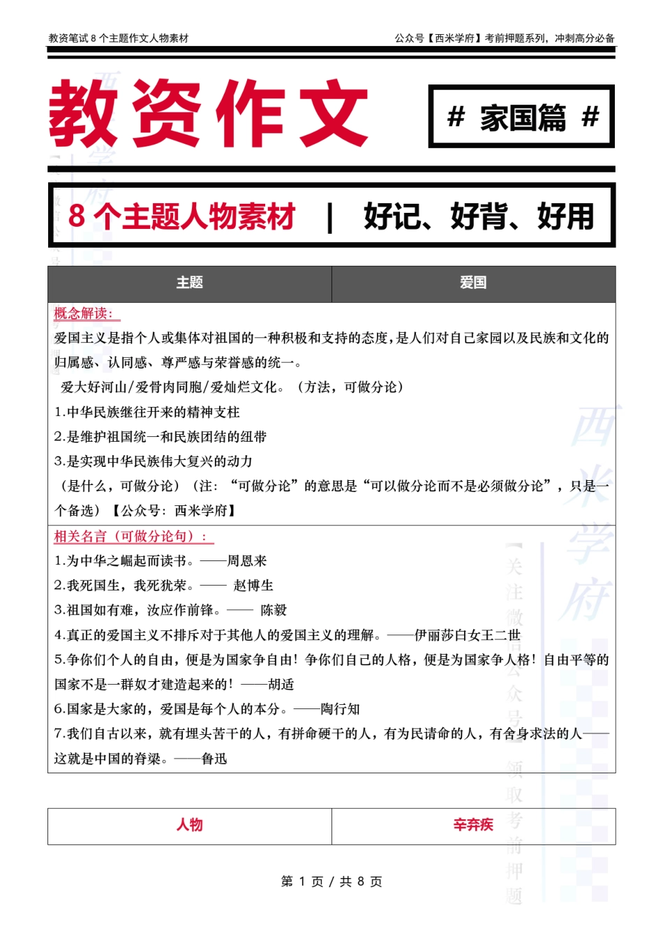 教资作文-8个主题人物素材- 家国篇.pdf_第1页
