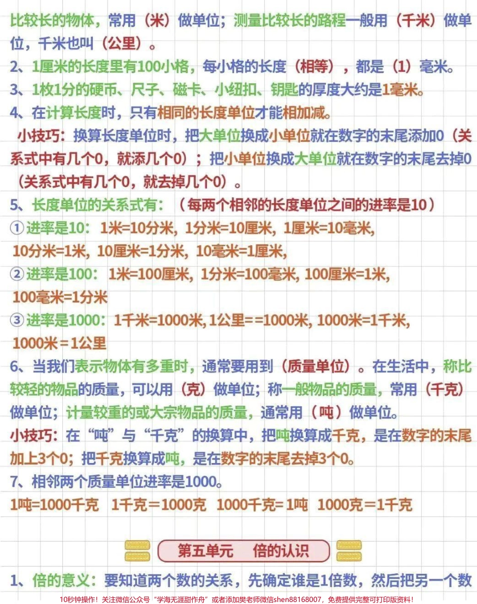 小学三年级数学重点总结#知识点总结.pdf_第3页