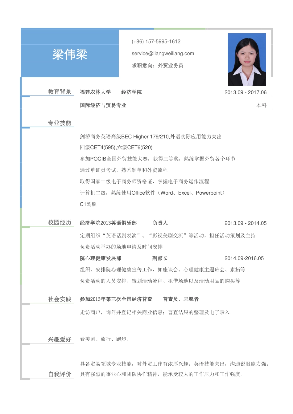 应聘外贸业务员_梁伟梁_福建农林大学_15759951612.pdf_第1页