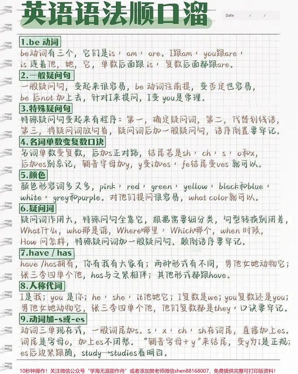 英语语法顺口溜保存起来可以打印哦.pdf_第1页
