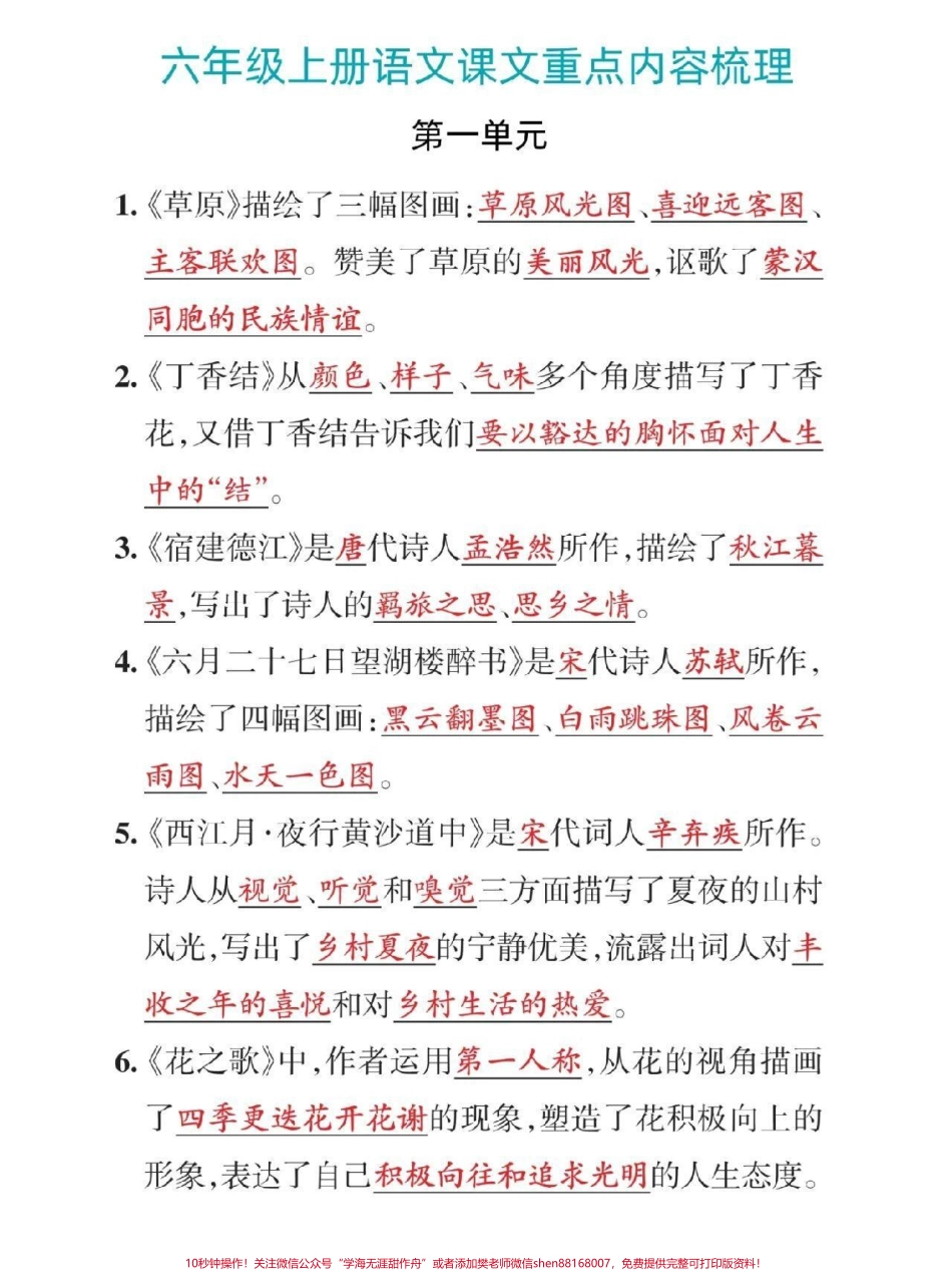 六年级语文重点知识背完它考试基础不扣分#知识点总结 #小学语文.pdf_第1页
