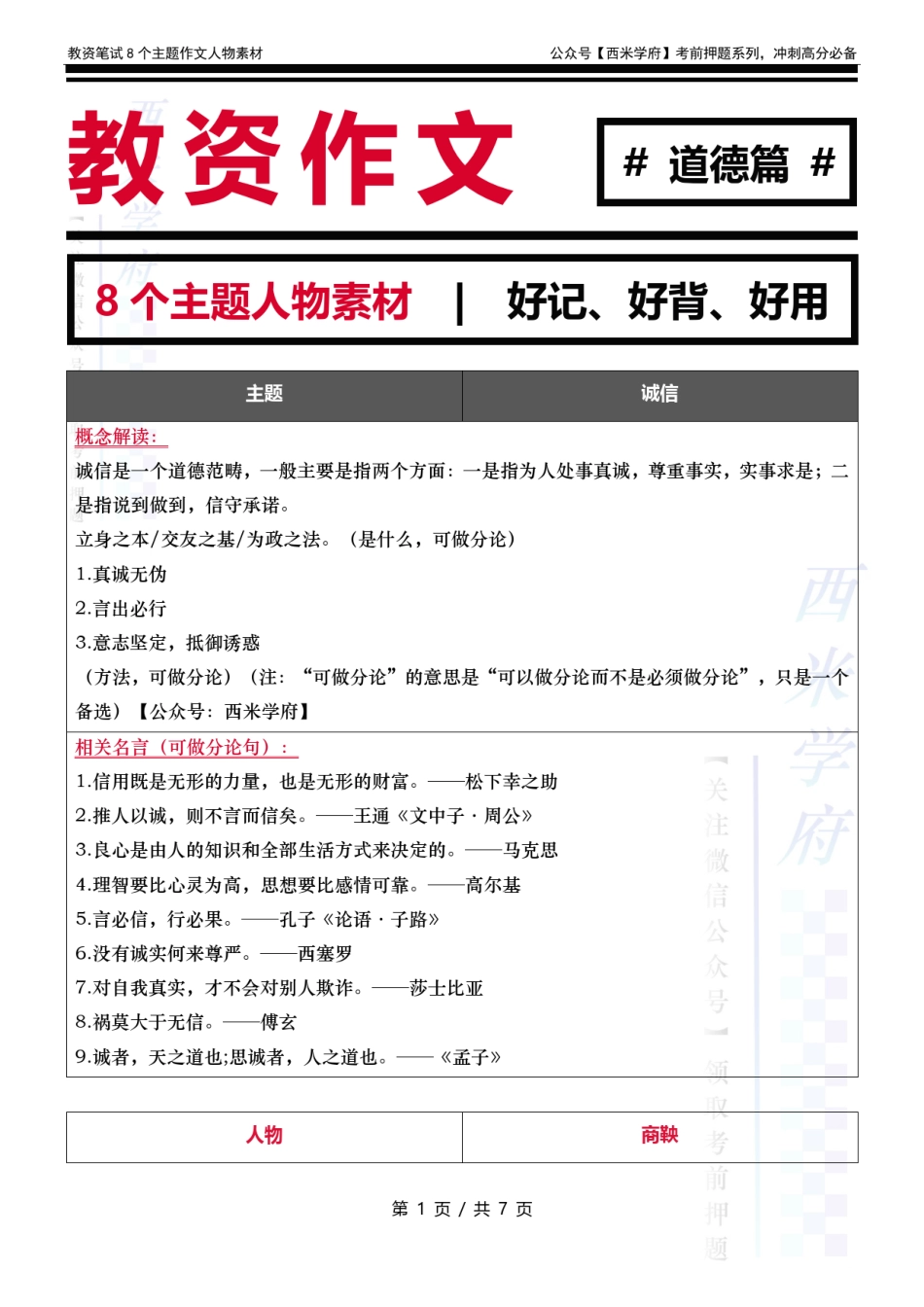 教资作文-8个主题人物素材- 道德篇.pdf_第1页