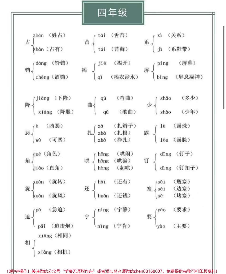 4-6年级上册语文多音字汇总(2).pdf_第1页