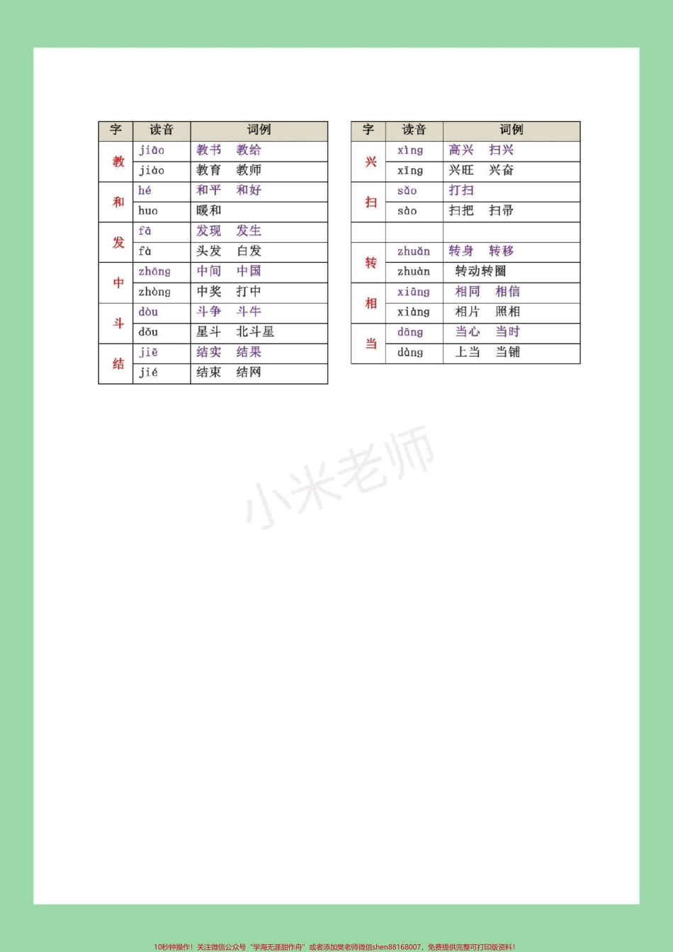 #一年级语文 #多音字#必考考点 家长为孩子保存练习可以打印.pdf_第3页