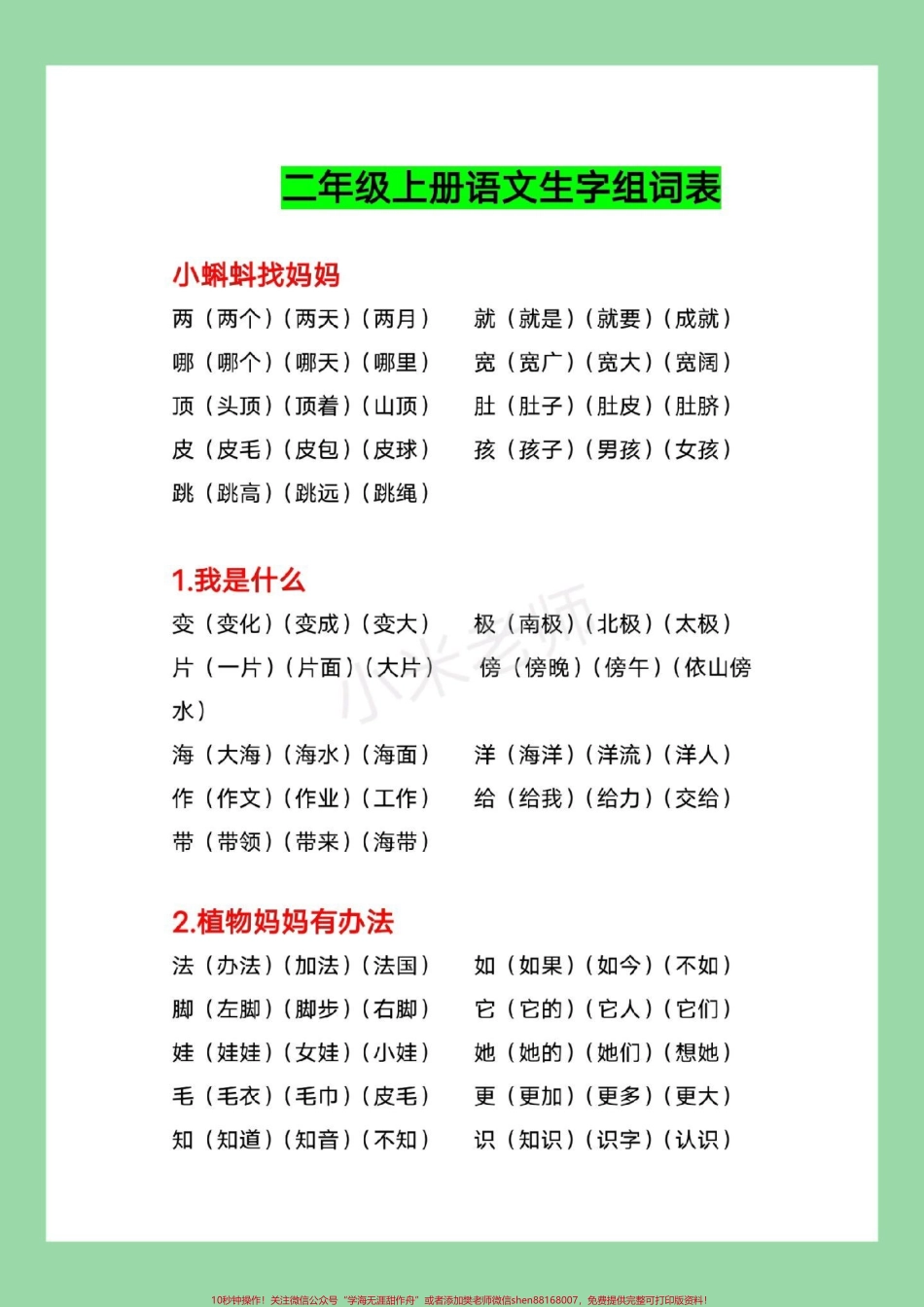 #家长收藏孩子受益 #二年级语文#生字组词 家长为孩子保存每日晨读.pdf_第2页
