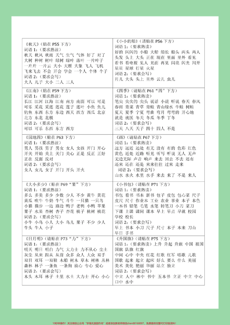 #一年级语文#幼小衔接#词语 家长为孩子保存练习可打印.pdf_第3页