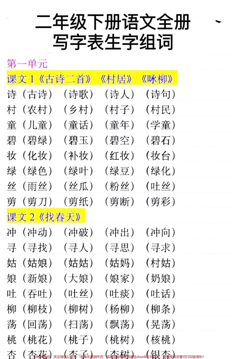 二年级下册语文生字整理归纳#小学语文 #学习 #教育 #语文 #二年级.pdf_第1页
